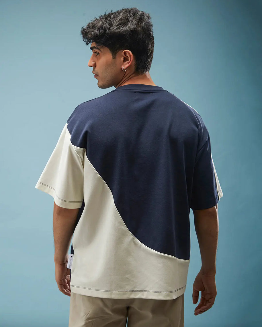 THE FIRST WAVE OVERSIZED TEE - NAVY BLUE Tokyo Tori oversized high GSM T-shirt