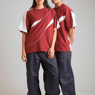 THE FIRST WAVE OVERSIZED TEE - DEEP RED Tokyo Tori oversized high GSM tshrits