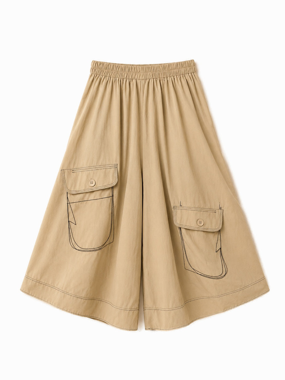 JAPANESE CO-ORD SET CULOTTES BROWN