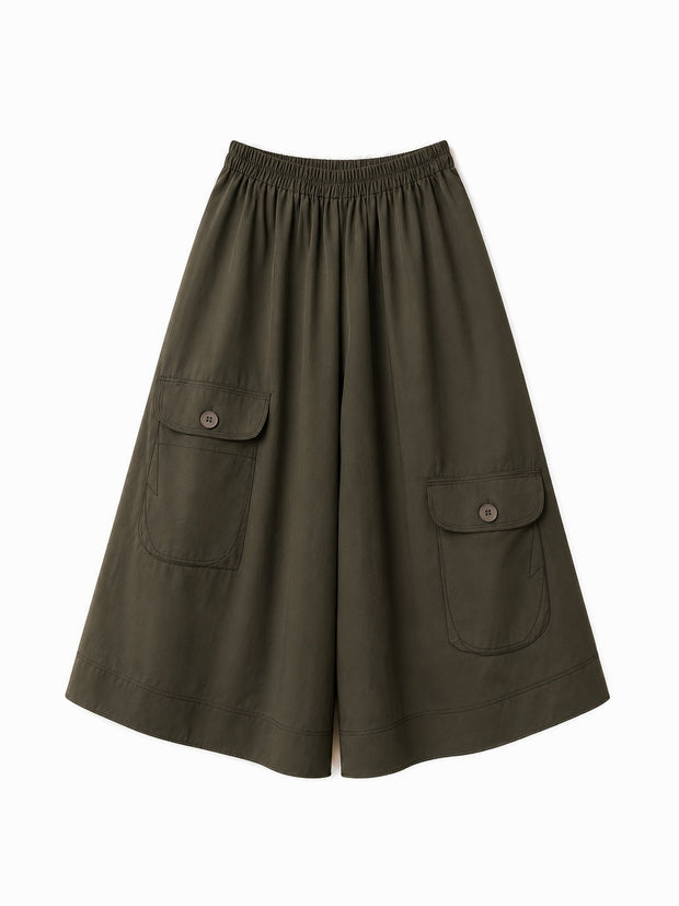 JAPANESE CO-ORD SET CULOTTES GREEN