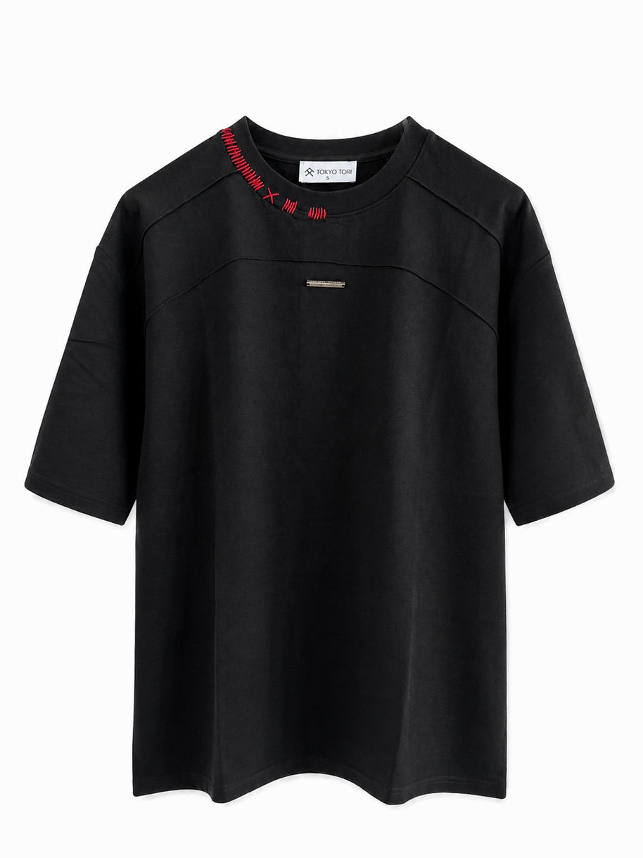 THE SASHIKO STITCH TEE  — NUI BLACK