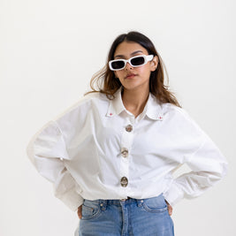 THE METAL BUTTON SHIRT - KANAGU WHITE