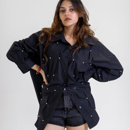THE BEAD SHIRT - TAMA BLACK